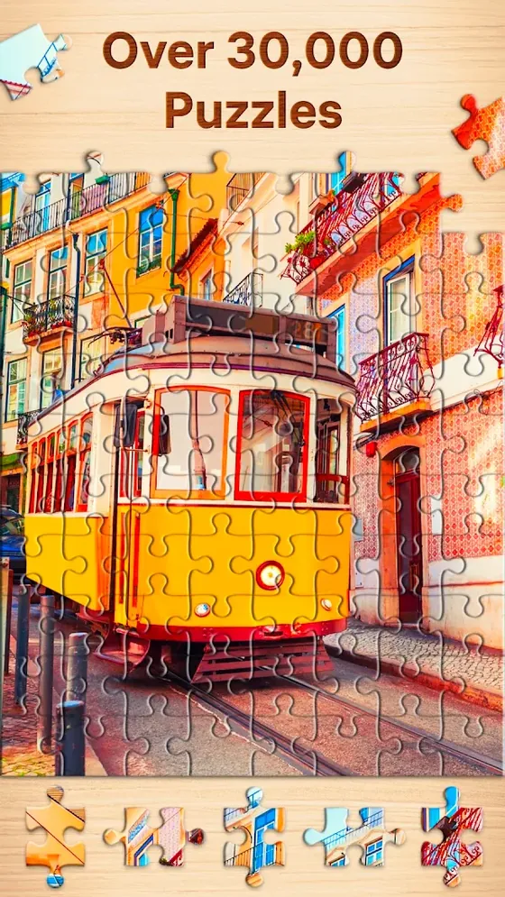 Jigsaw Puzzles gameplay screenshot rebuilding a photo from pieces